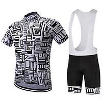 Cycling Jersey with Bib Shorts Men\'s Short Sleeve Bike Clothing Suits Quick Dry Breathable Sweat-wicking Compression Coolmax LYCRA