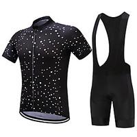 Cycling Jersey with Bib Shorts Men\'s Short Sleeve Bike Clothing Suits Quick Dry Breathable Compression Sweat-wicking Coolmax LYCRA