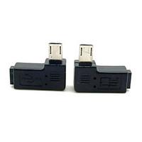 CY Left and Right Turning Male Micro USB to Female Micro USB Adapter for Cellphone