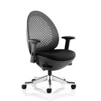 Cyrus Home Office Chair In Black With Castors