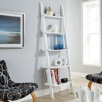 cyprus ladder bookcase in white