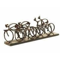 cyclists sculpture in bronze finish