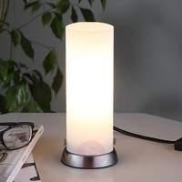 Cylindrical LED table lamp Andrew, made of glass