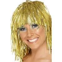 cyber tinsel wig gold metallic