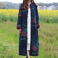 cynthia womens holiday chinoiserie coatfloral stand long sleeve fall w ...