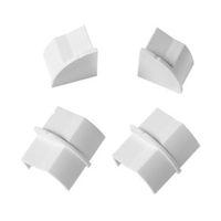 D-Line ABS Plastic White Connector & End Cap (W)22mm Pack of 4