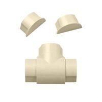 D-Line ABS Plastic Magnolia Equal Tee & End Cap (W)50mm Pack of 3
