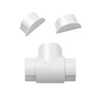 D-Line ABS Plastic White Equal Tee & End Cap (W)50mm Pack of 3