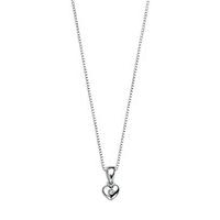 D for Diamond girls\' silver heart pendant