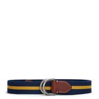 D-ring Striped Webbing Belt - Persian Blue