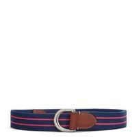 d ring striped webbing belt rich pink