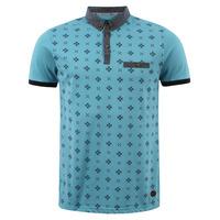 D-Code Class printed polo shirt in blue