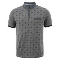 d code class printed polo shirt in grey