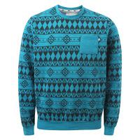 d code jude crew neck sweatshirt in mid turq marl