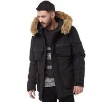 D-Struct Mens Nimbus Hooded 4 Pocket Parka Black