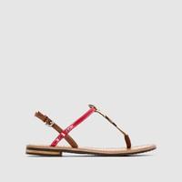 D SOZY F Leather Sandals with Leopard Detail