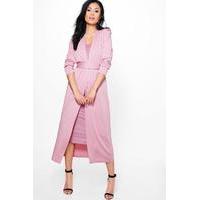 D Ring Duster & Plunge Dress Co-Ord - rose