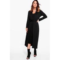 d ring duster plunge dress co ord black