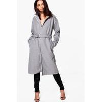 D-Ring Belted Coat - grey