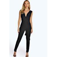 d ring detail sleeveless jumpsuit black