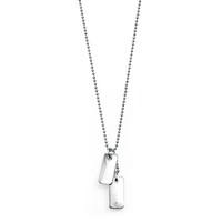 D FOR DIAMOND Kids Silver Double Dog Tag Pendant
