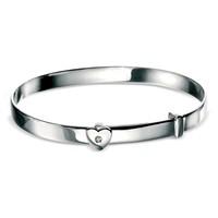 D FOR DIAMOND Kids Sterling Silver Heart Baby Bangle