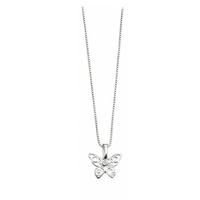 d for diamond silver diamond filigree butterfly pendant p3567