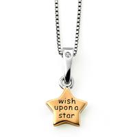 D For Diamond Silver Two Colour Wish Upon A Star Pendant P4311
