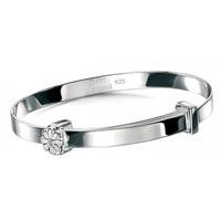 d for diamond silver enamel diamond daisy bangle b4316