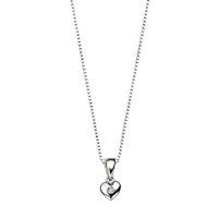 D For Diamond Sterling Silver Childs Heart Necklace