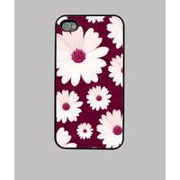 daisies - burgundy