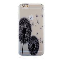 Dandelion Black Pattern Transparent Phone Case Back Cover Case for iPhone6/6S