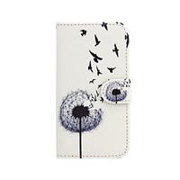 Dandelion Pattern PU Leather Full Body Case with Card Slot and Stand for iPhone 5C