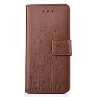 Dandelion Embossed PU Leather Material Leather for Samsung Galaxy S5 S6 S6 edge