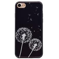 Dandelion Pattern Black TPU Material Soft Phone Case for iPhone 7 Plus 7 6S 6Plus 5 SE