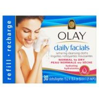 Daily Facials Lathering Cleansing Cloths Normal/Dry Refill By Olay 30