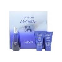Davidoff Cool Water Night Dive Woman Gift Set 50ml EDT + 50ml Body Lotion + 50ml Shower Gel