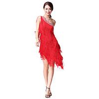 Dancewear Cotton/Polyester with Crystal/Tassels Performance Latin Dance Dress For Ladies More Colors