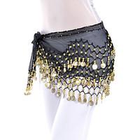 Dancewear Chiffon Belly Dance Belt With 128 Coins For Ladies(More Colors)
