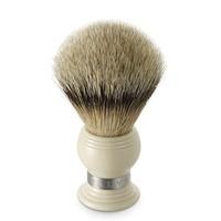 Dalvey Signature Silvertip Badger Hair Shaving Brush With Large Imitation Ivory And Chrome Handle