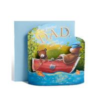 dad bruno bear fishing 3d birthday card