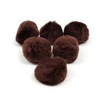 Dark Brown Pompoms 5cm 6 Pack