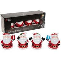Daisys - Set Of 4 Christmas Light - Up Santas Colour Changing LED Lights