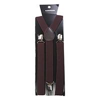 Dark Brown Solid Nylon Suspender