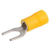 Davico EYF6 Yellow 6mm Fork Terminal Pack of 100