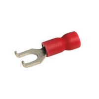 Davico DVF 1-4F 4.0mm Red 18A Flanged Fork Connector - Pack of 100