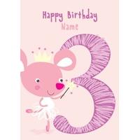 Dancing Mouse 3rd Birthday Card