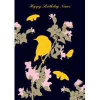 dark bird personalised birthday card
