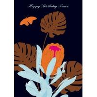 dark flower | personalised birthday card