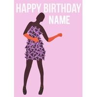 dancing girl birthday card